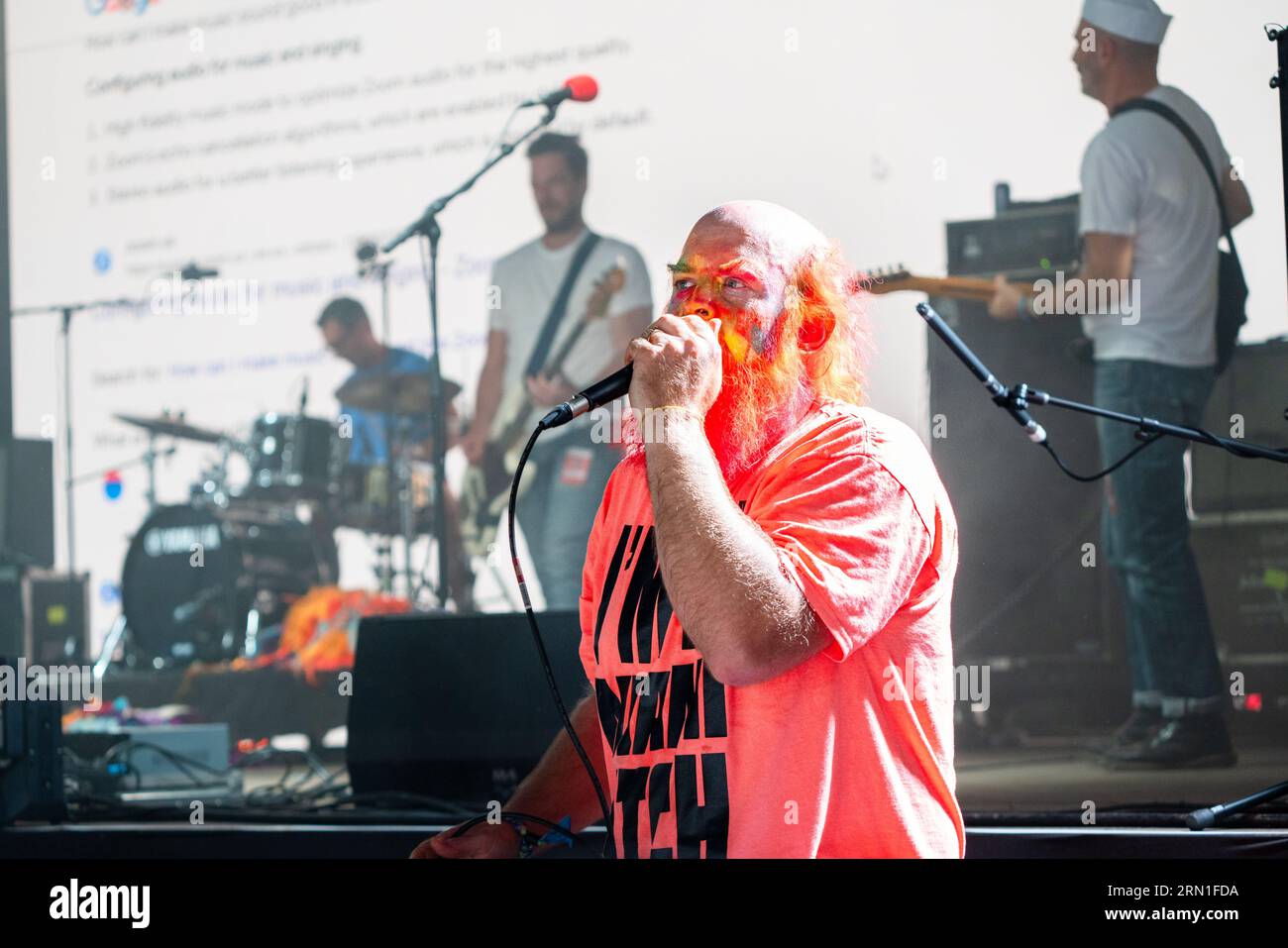Tim Harrington of Les Savy Fav on the Walled Garden Stage at Green Man