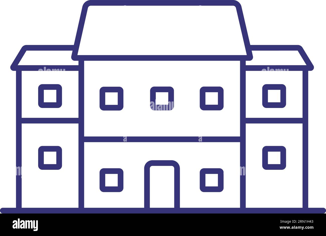 Apartment house line icon Stock Vector