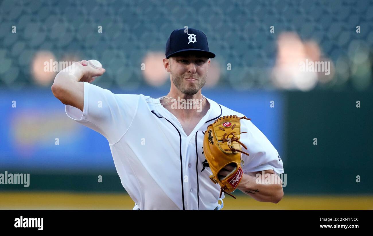 Detroit Tigers' Brendan White plays during a baseball game, Wednesday, Aug.  30, 2023, in Detroit. (AP Photo/Carlos Osorio Stock Photo - Alamy