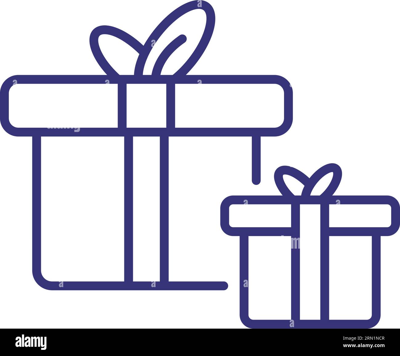 Two gift boxes line icon Stock Vector