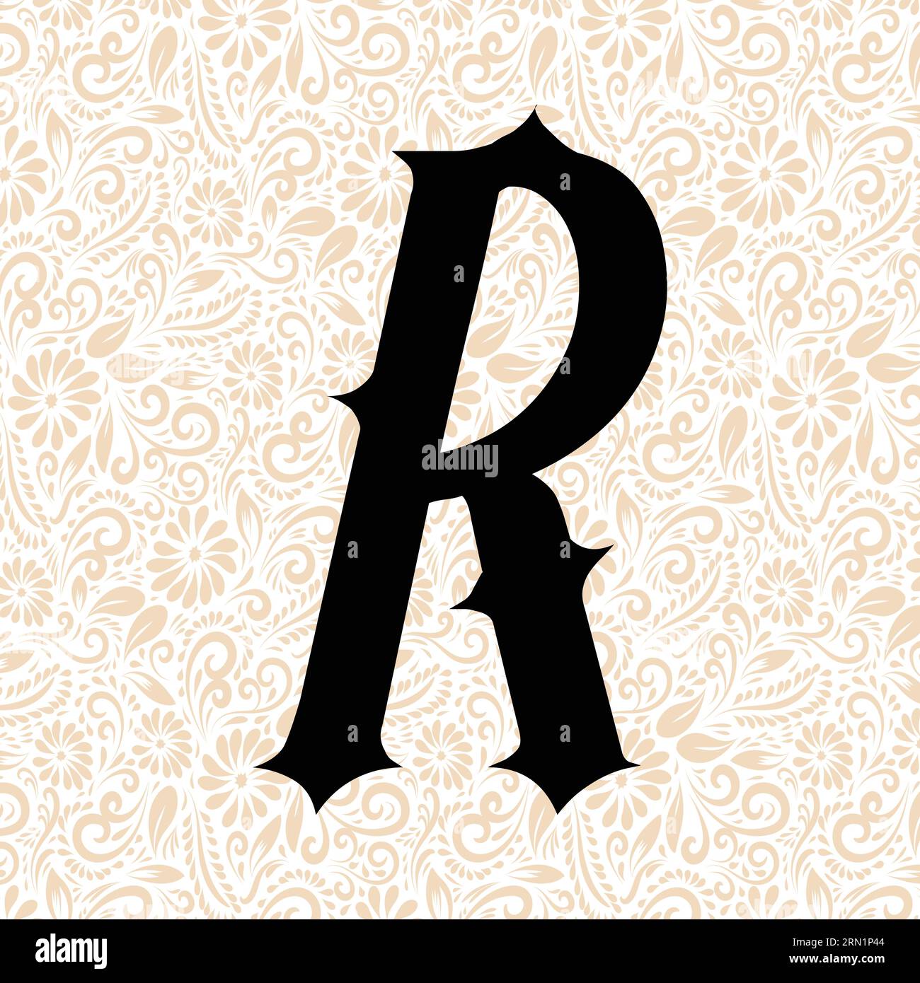 Old Fashioned Alphabet R UPPER , Black alphabet vector, alphabet vector ...