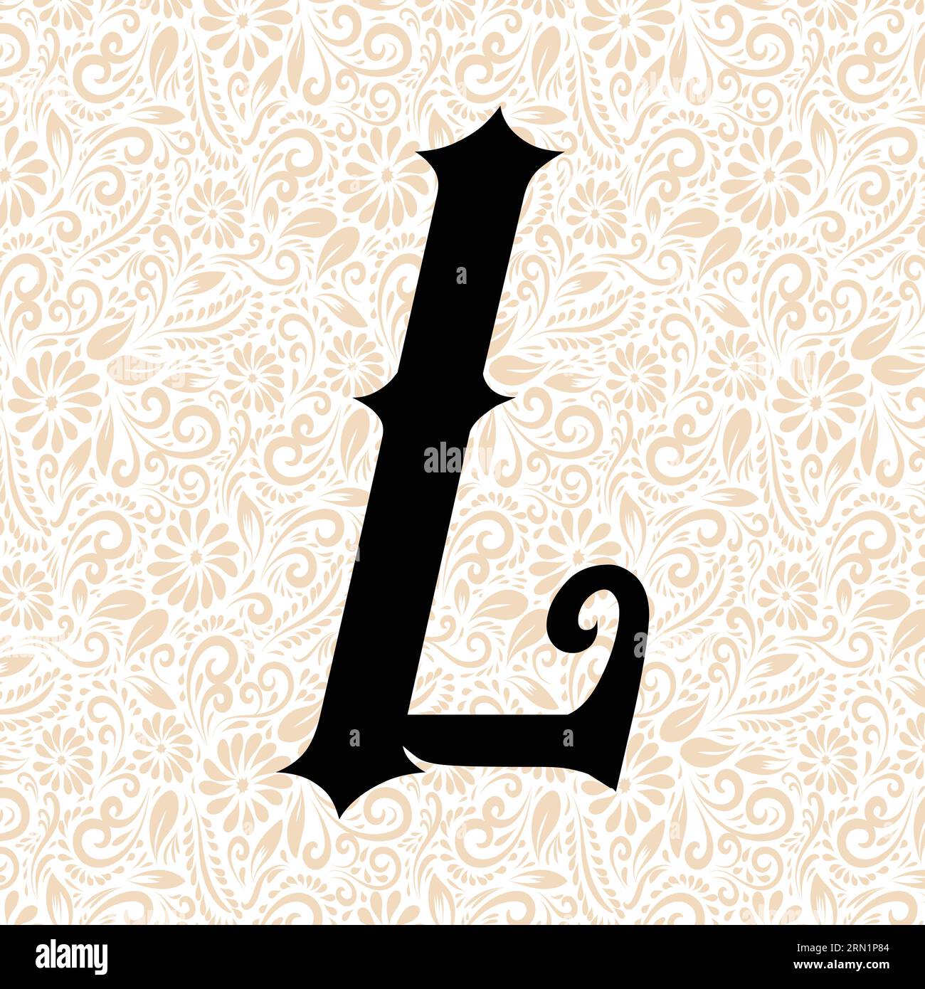 Old Fashioned Alphabet L UPPER , Black alphabet vector, alphabet vector