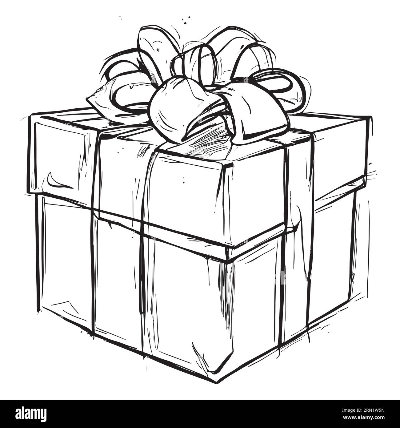 gift box hand drawn vector llustration sketch Stock Vector Image