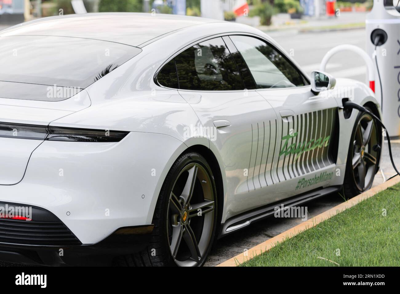 Milan, Italy September 1, 2022 EV charging station for electric car