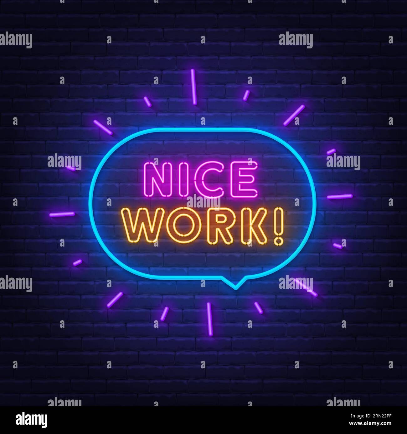 Nice Work Kevin Nice work neon sign Stock Vector Images - Alamy