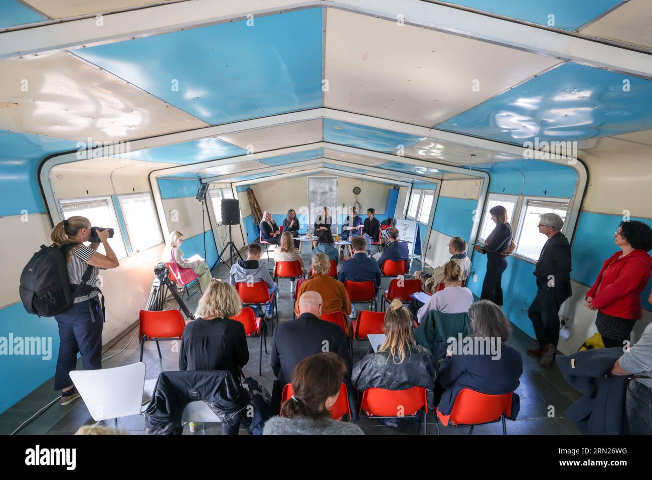 Leipzig, Germany. 31st Aug, 2023. Organizers, guests and journalists
