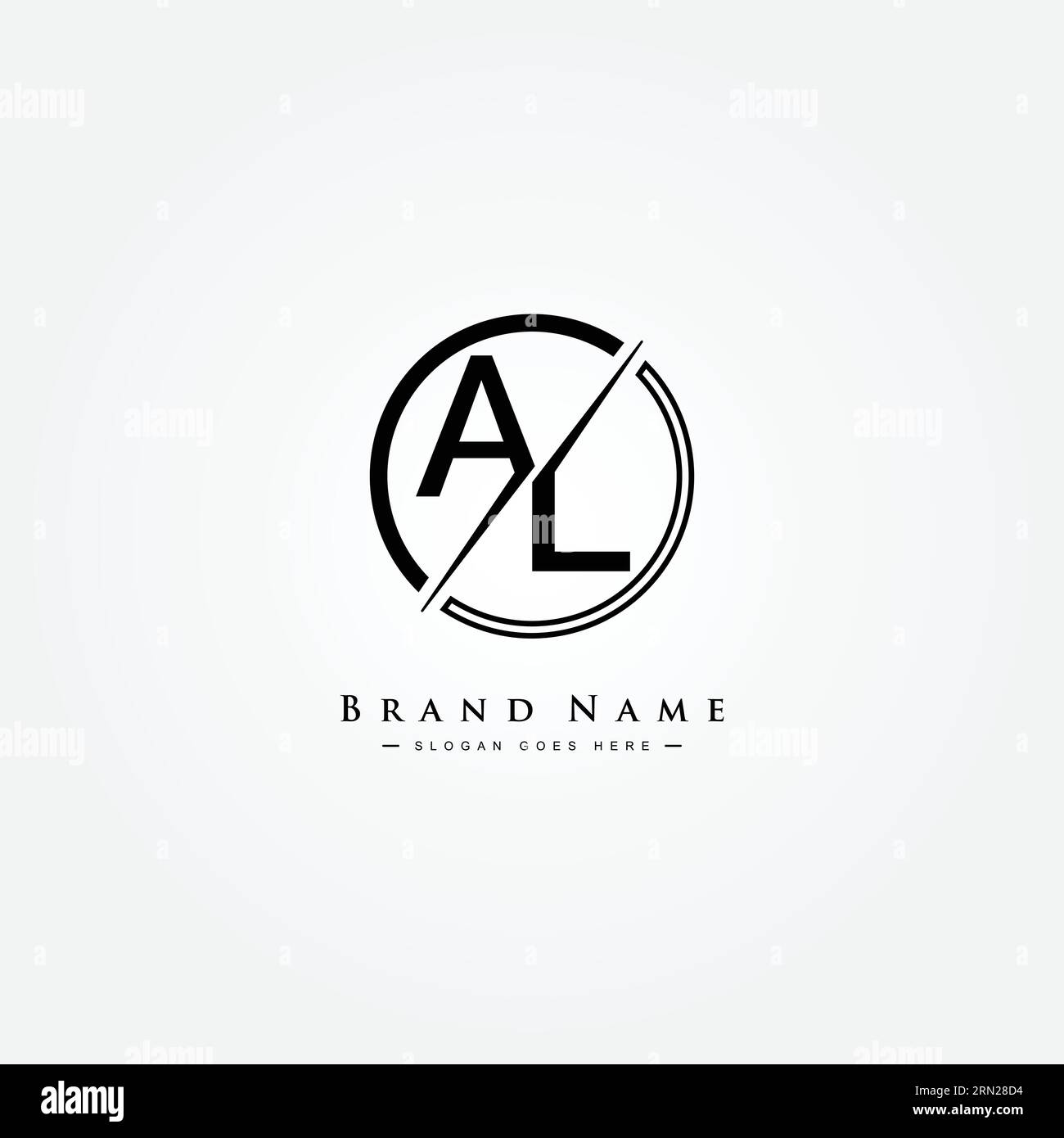 AL Vector Logo Template - Simple Icon for Initial Letter A and L Monogram Stock Vector