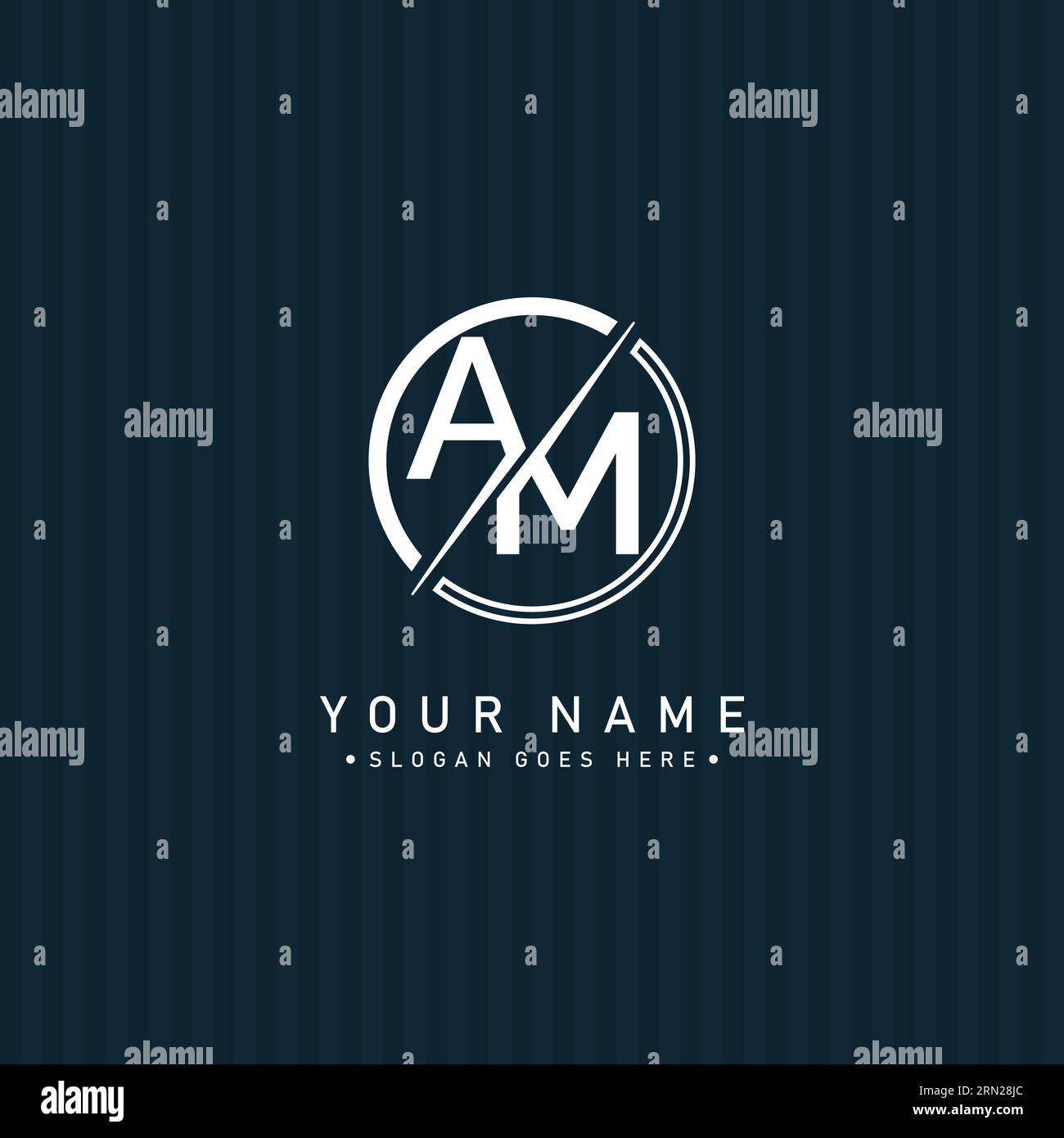 Creative Logo for Initials AM in Monogram Style Vector Template for Initial Letter A and M
