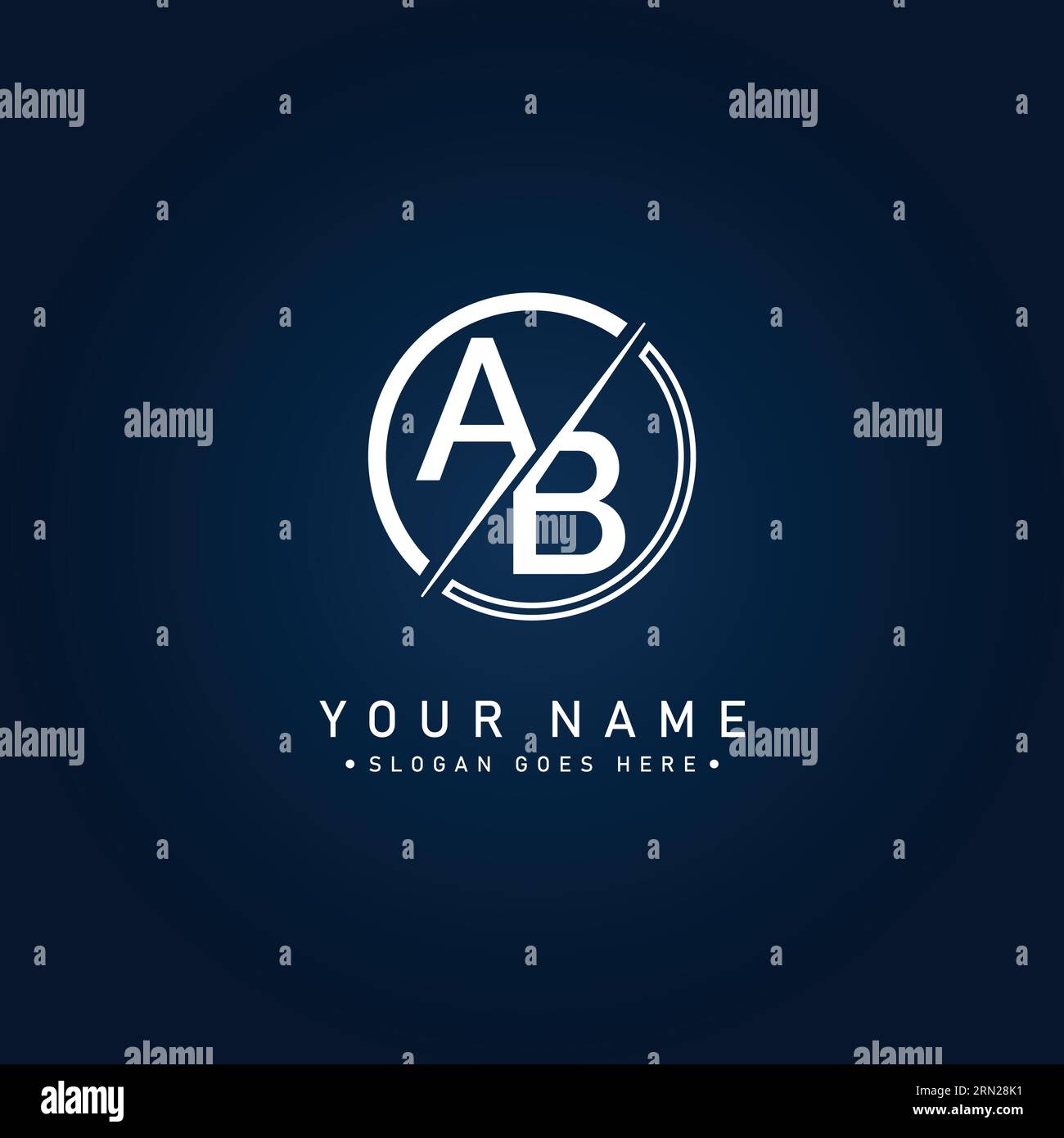 AB Vector Logo Template - Simple Icon for Initial Letter A and B Monogram Stock Vector