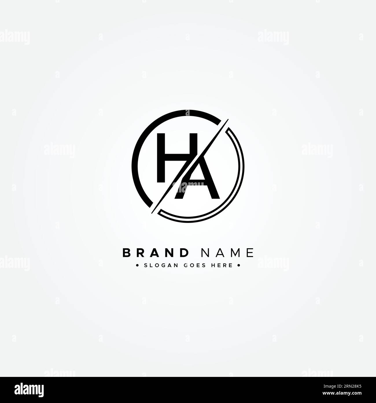 Vector Template for Initial Letter HA Logo - Elegant Monogram Logo for Alphabet H and A Stock Vector