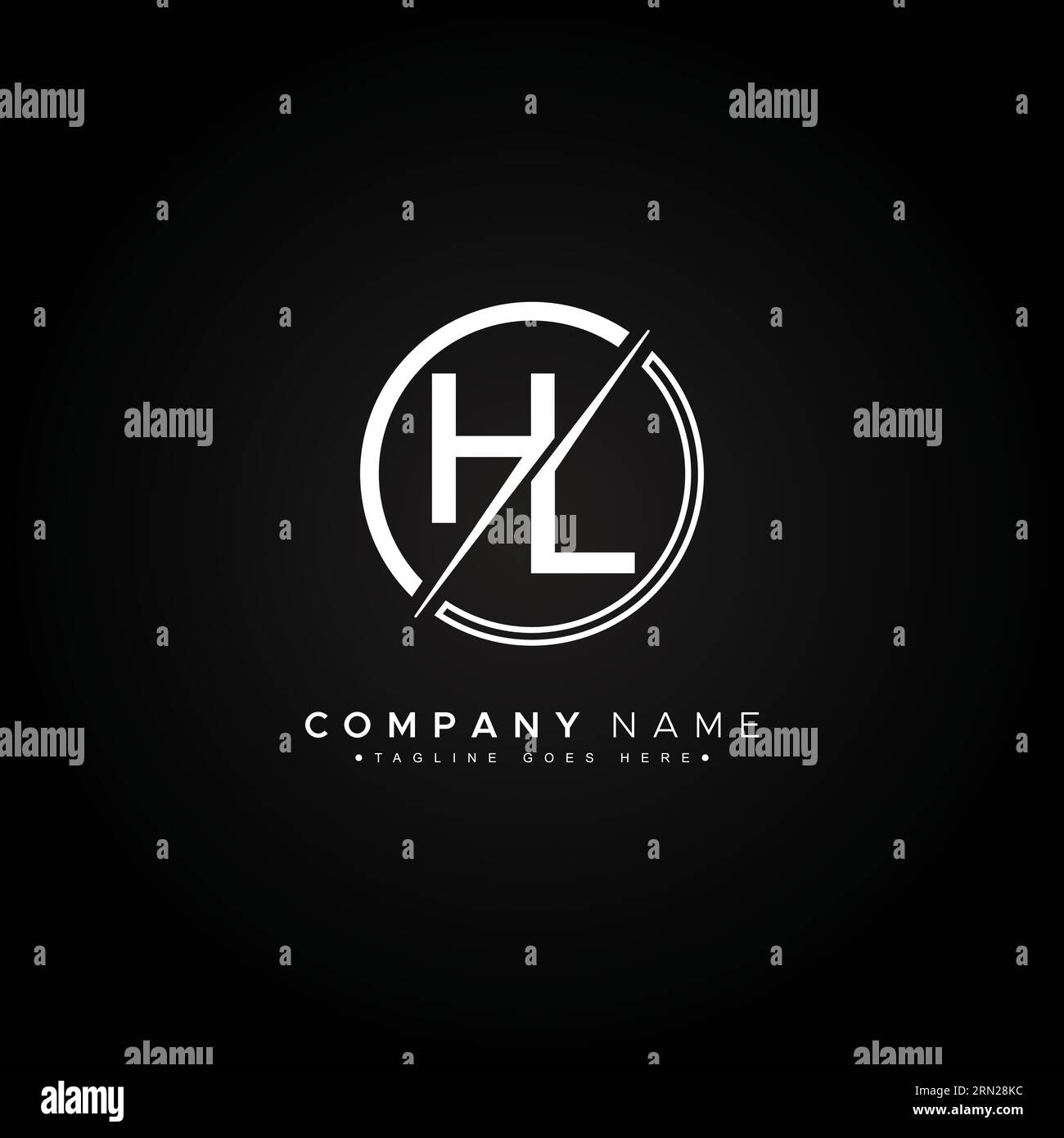 Creative Monogram for Initial Letter HL Logo - Minimal Vector Logo Template for alphabet H & L Stock Vector