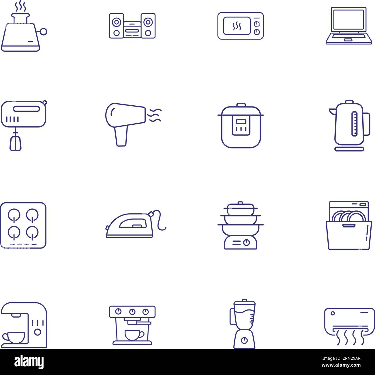 Home appliances line icon set Stock Vector Image & Art - Alamy