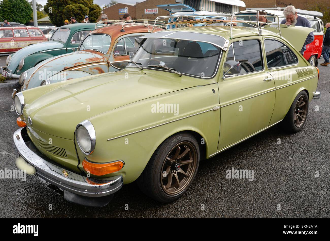 Volkswagen VW Type 3 Notchback Notch Back Green Vintage Retro On Show