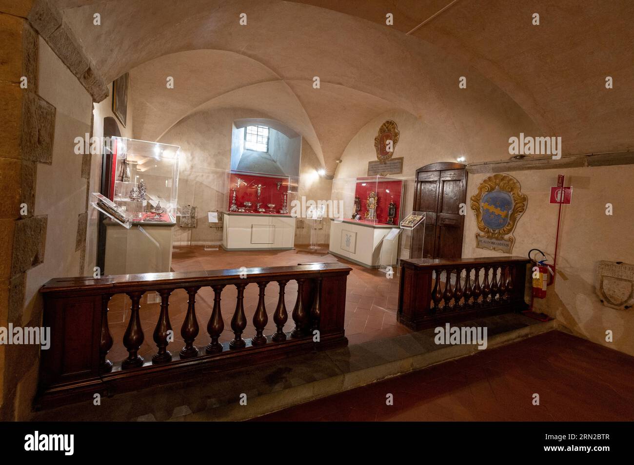 The Medici Chapel Crypt, a basement under the courtyard of the Cloister of St. Antoninus part of the Basilica di San Lorenzo (Church of St. Lawrence) in F Stock Photo