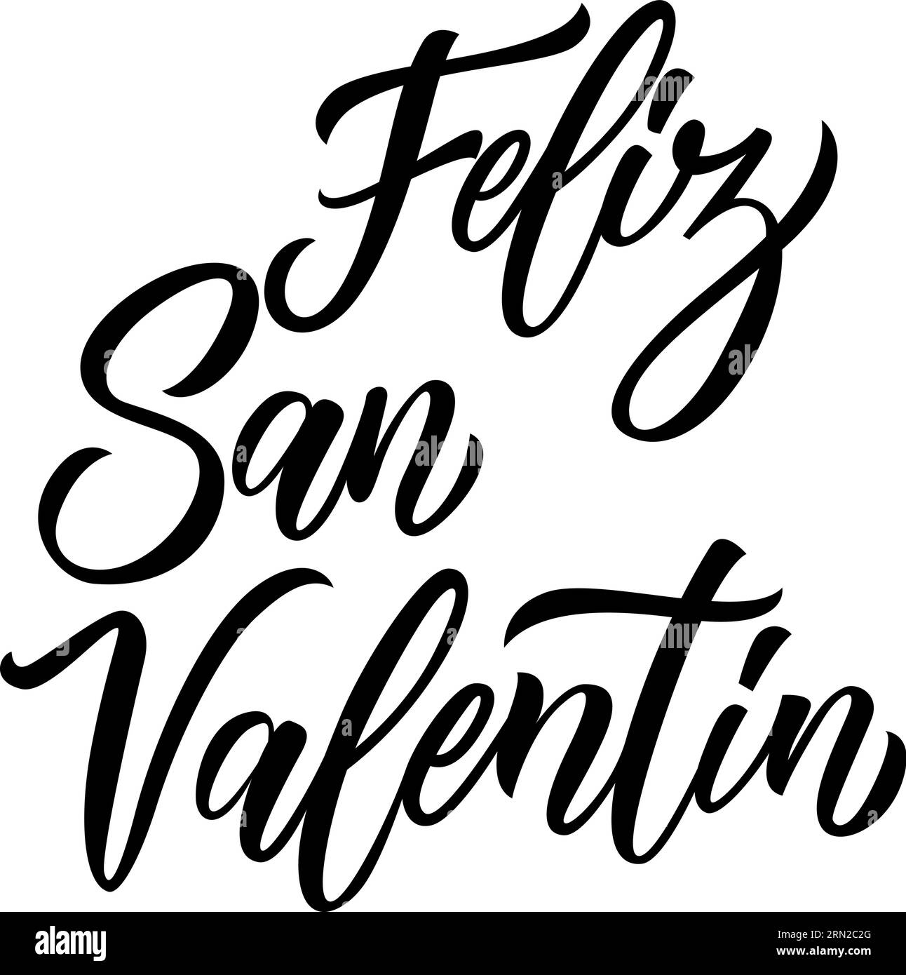 Feliz San Valentin Lettering Stock Vector