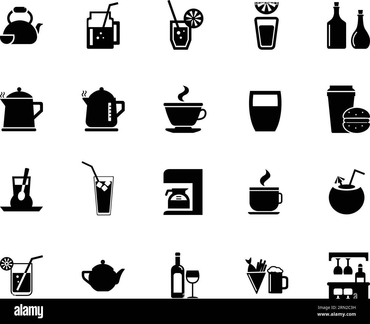 Drinks icon set Stock Vector Image & Art - Alamy