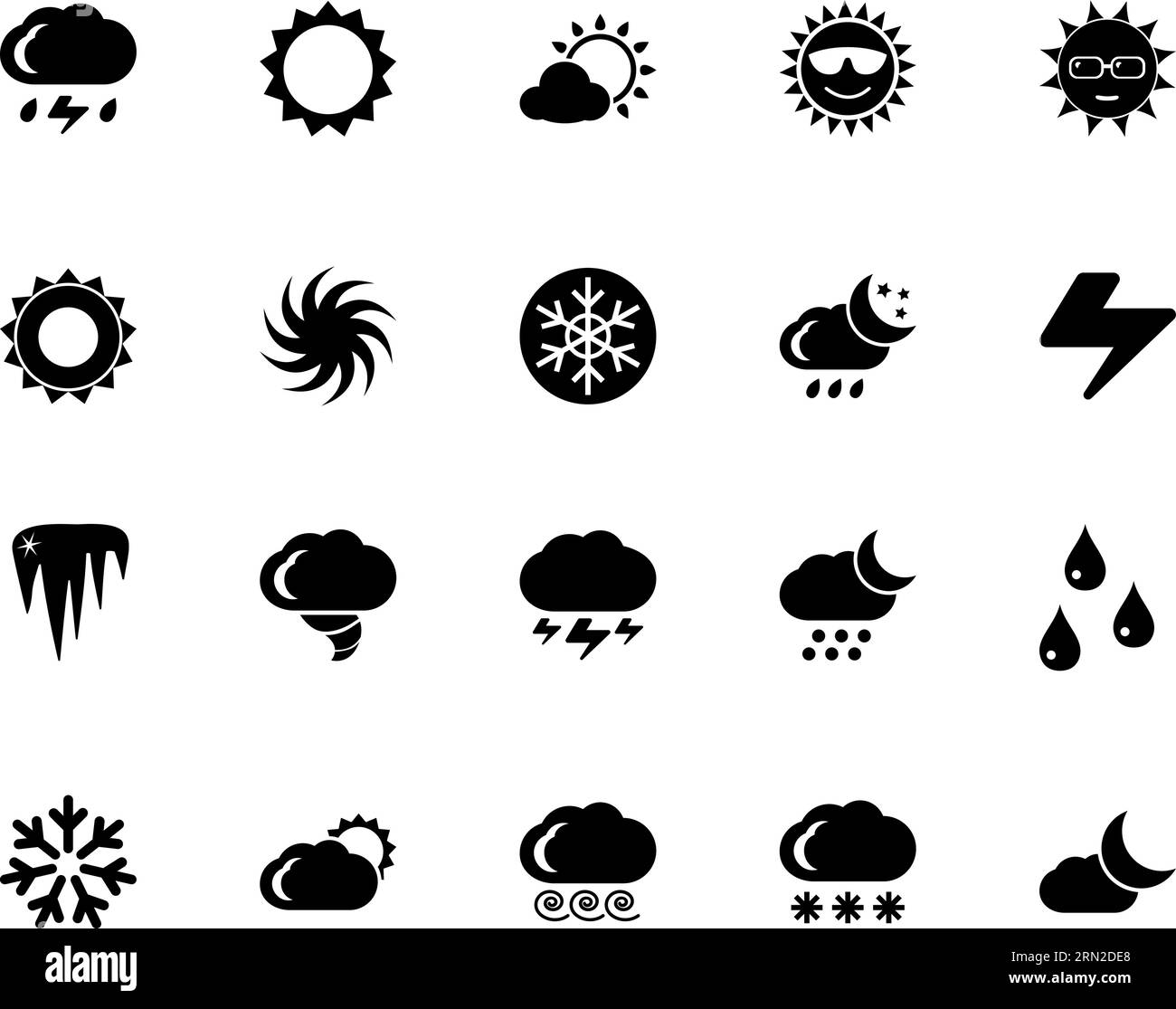 Weather conditions icon set Stock Vector