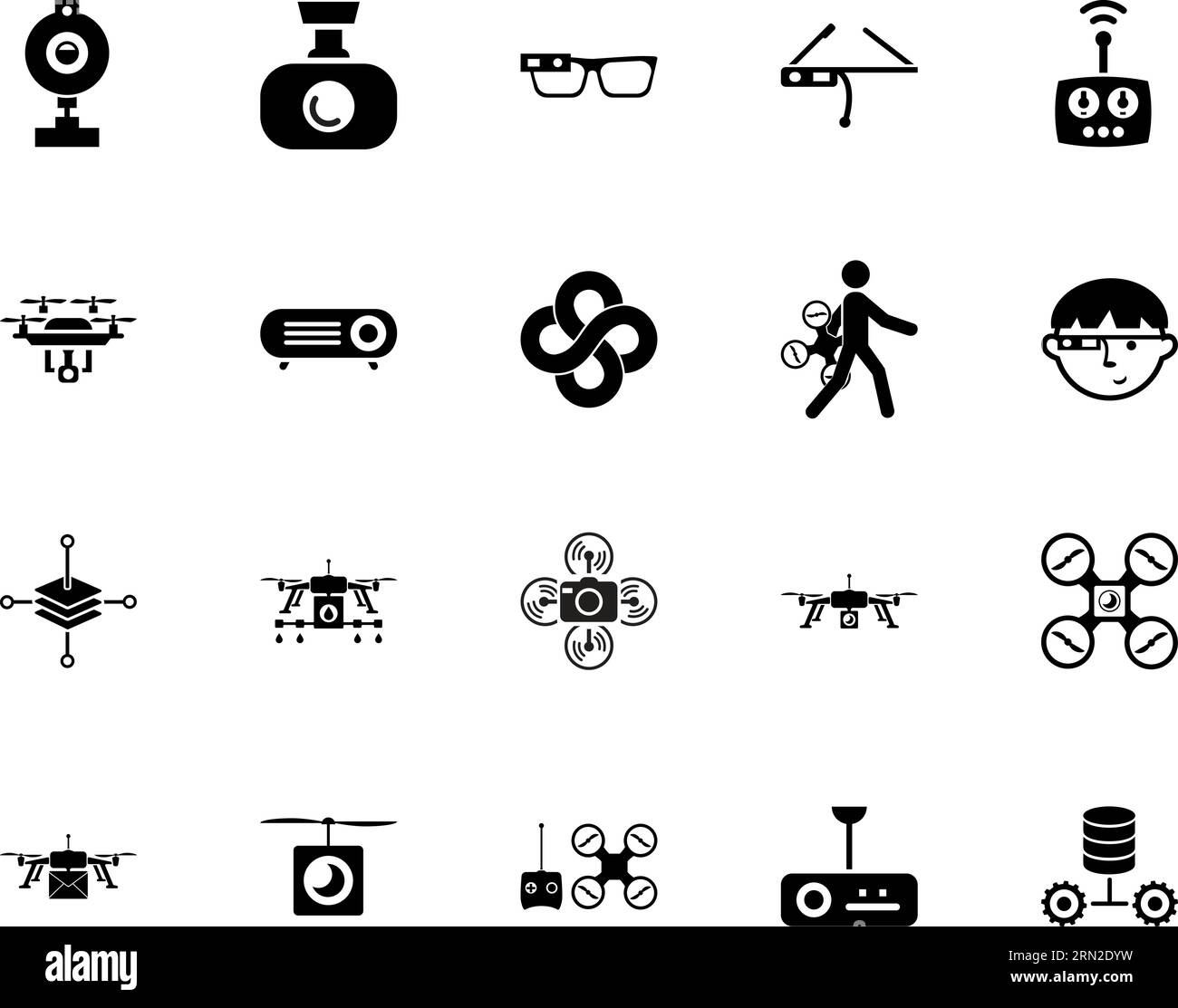 Drones and technology icon set Stock Vector Image & Art - Alamy