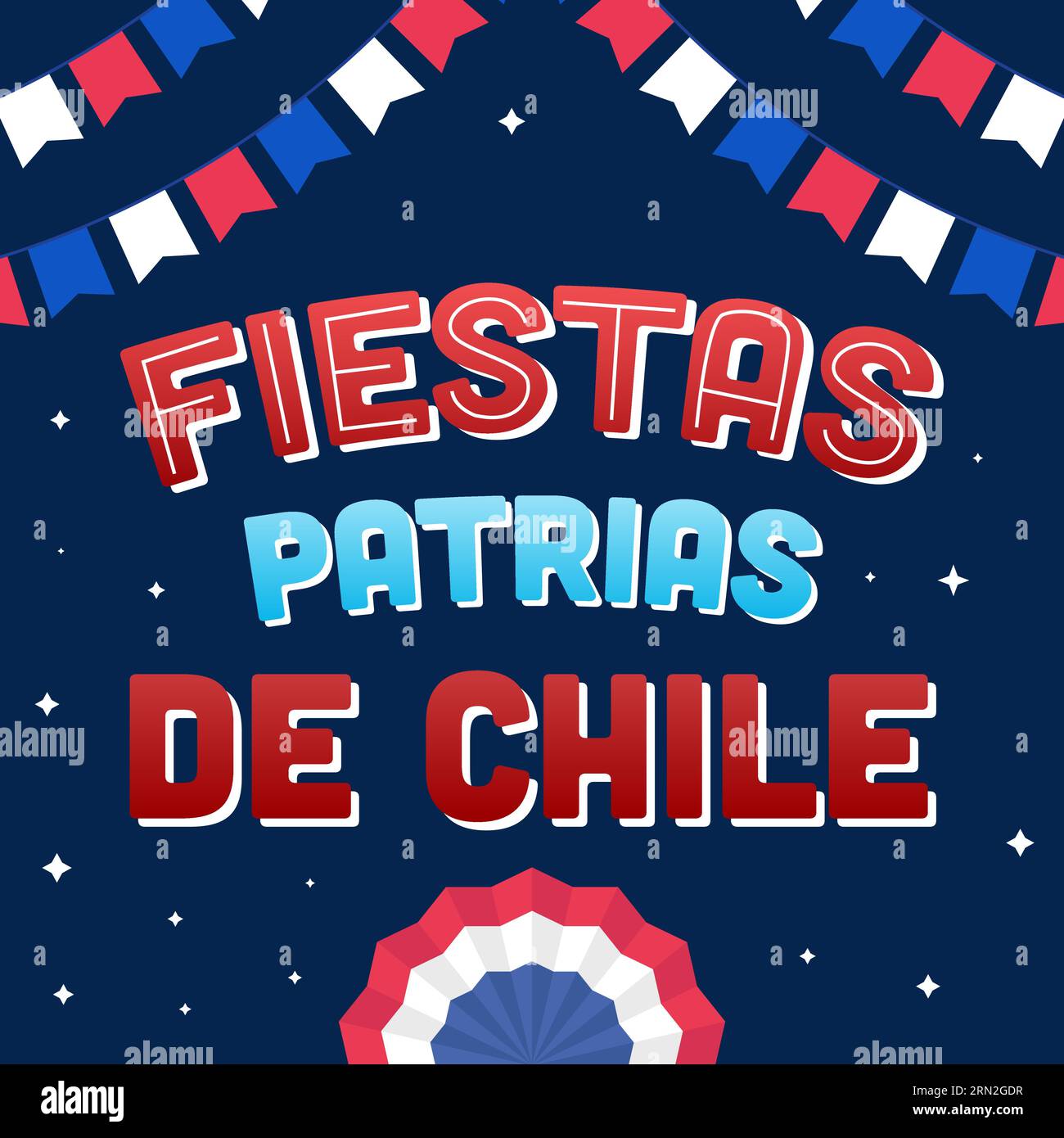 fiestas patrias de chile illustration design in gradient Stock Vector