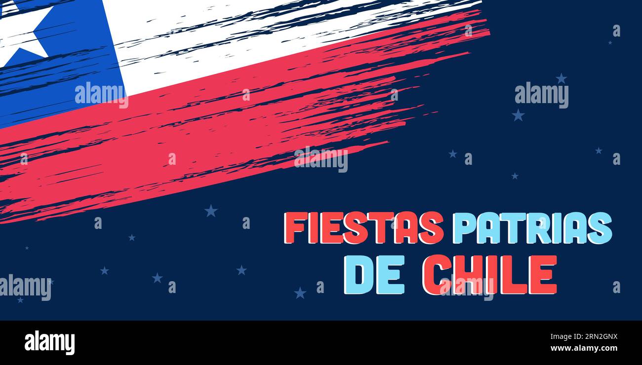 flat fiestas patrias de chile horizontal banner design Stock Vector