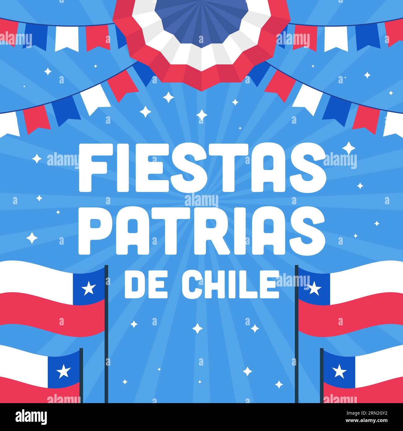 fiestas patrias de chile illustration vector design Stock Vector