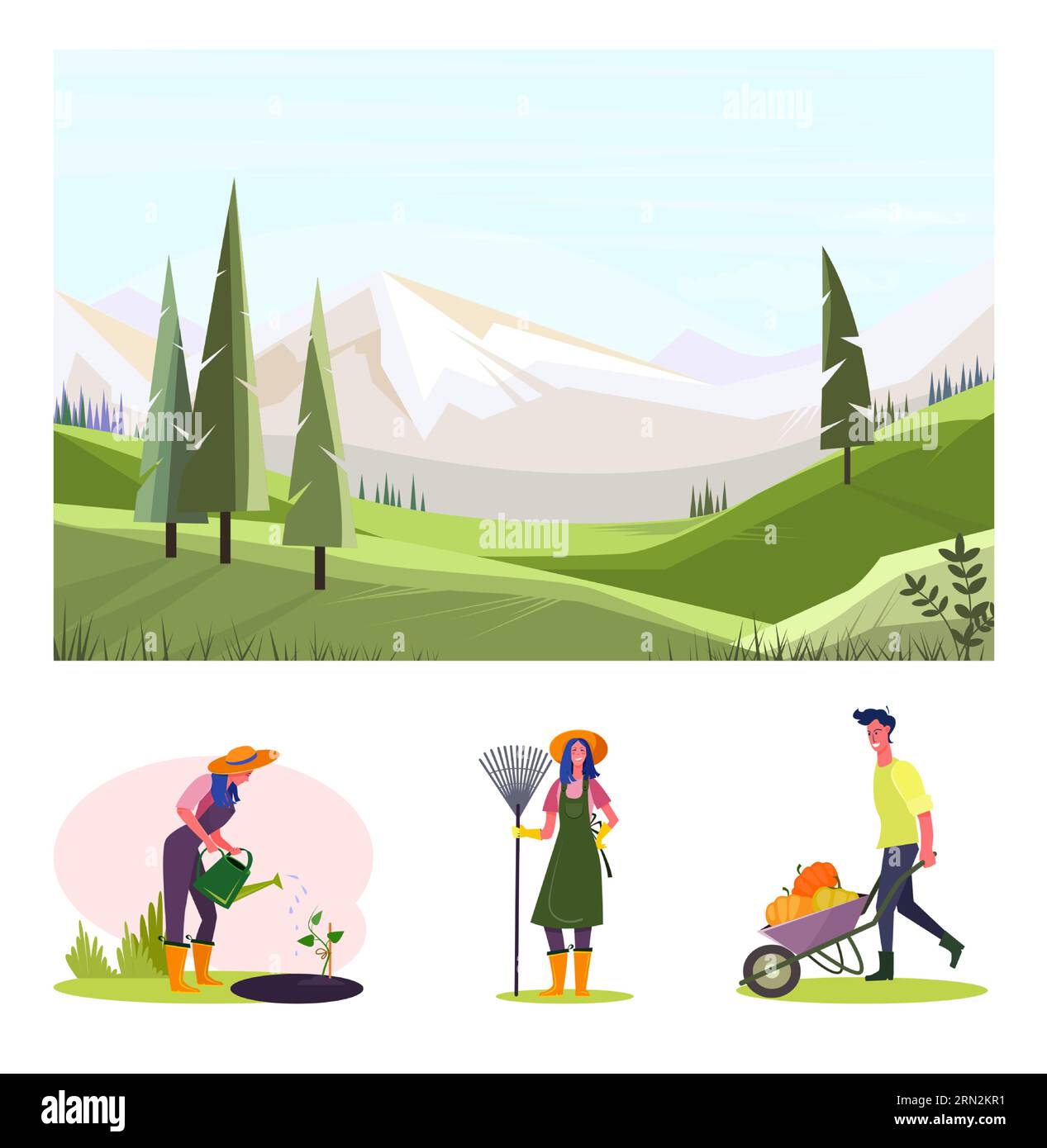 Farming flat vector illustration set Stock Vector Image & Art - Alamy