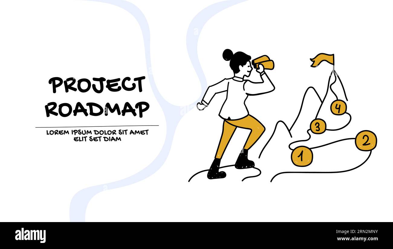 Project management and roadmap concept. Business illustration Stock ...