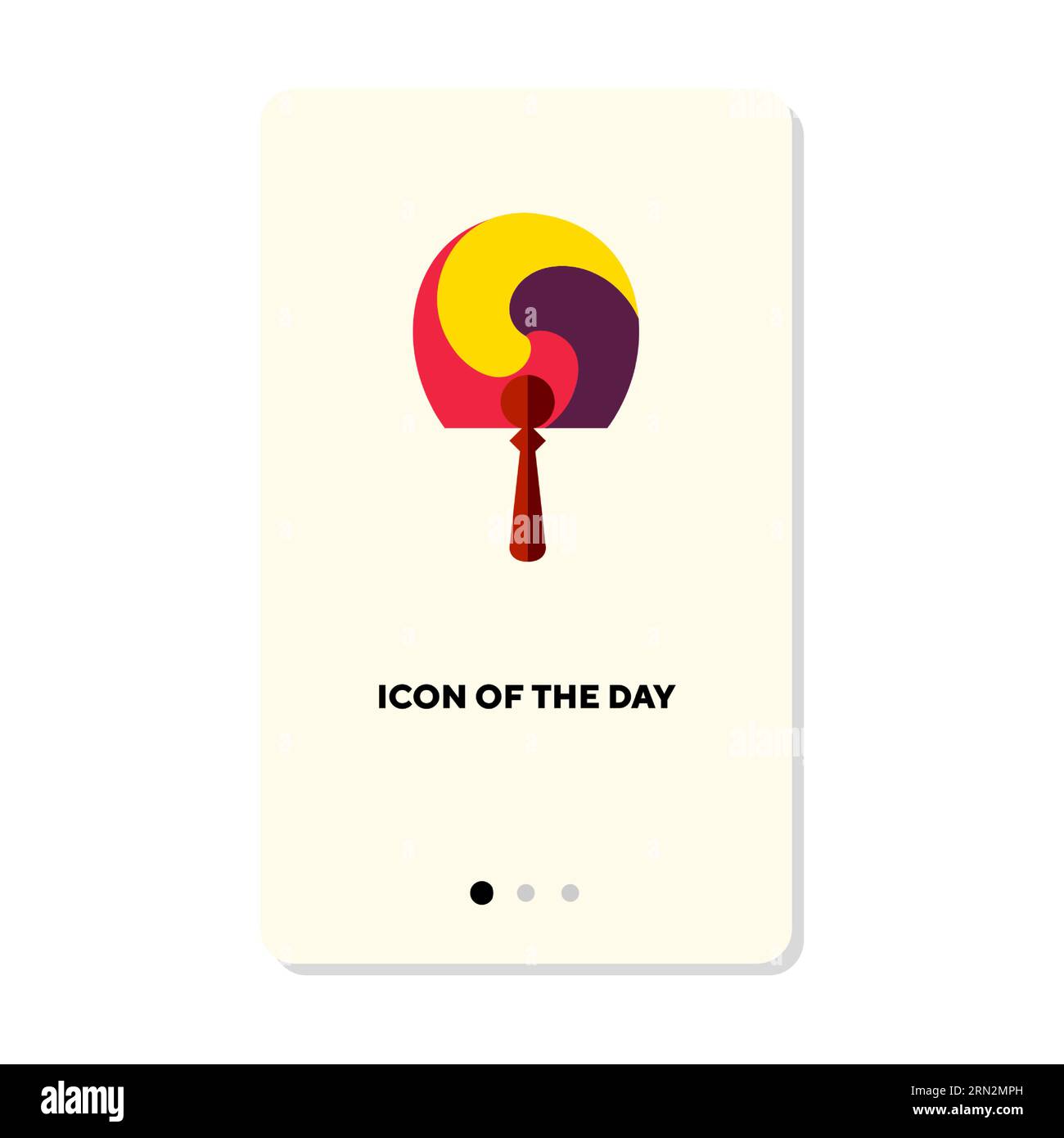 Korean symbol flat icon Stock Vector