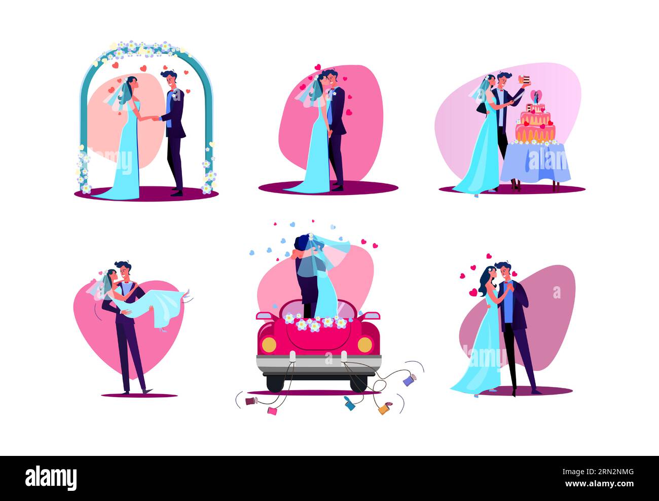 Set of just married couple Stock Vector Image & Art - Alamy