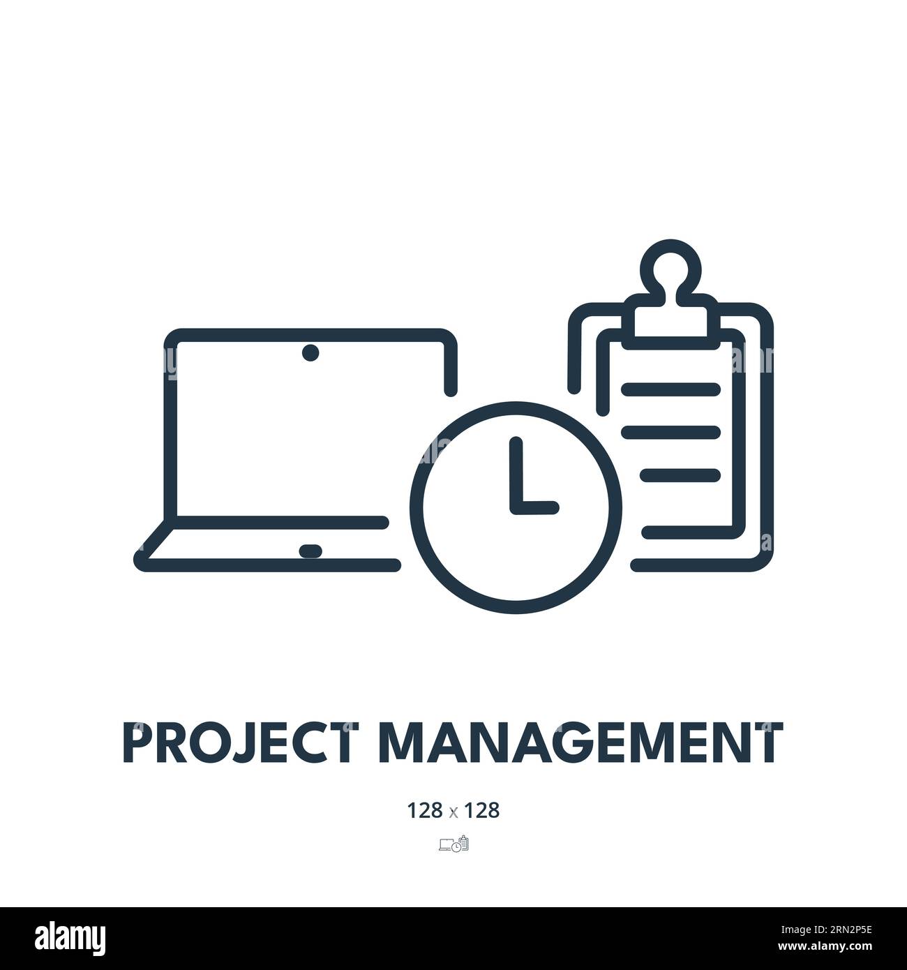 Project Management Icon. Task, Process, Operation. Editable Stroke. Simple Vector Icon Stock Vector