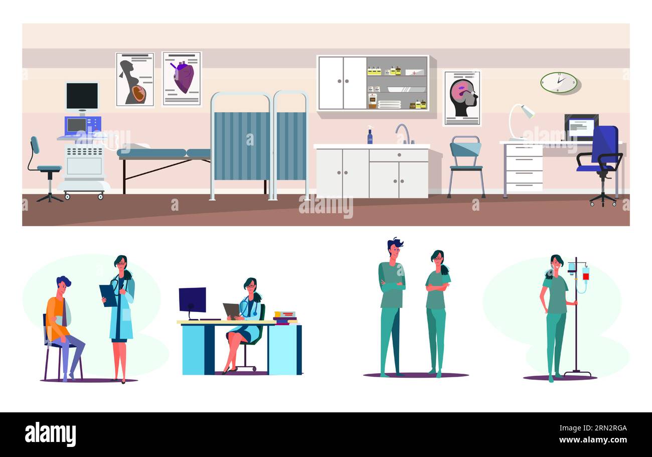 Medical aid flat vector illustration set Stock Vector Image & Art - Alamy