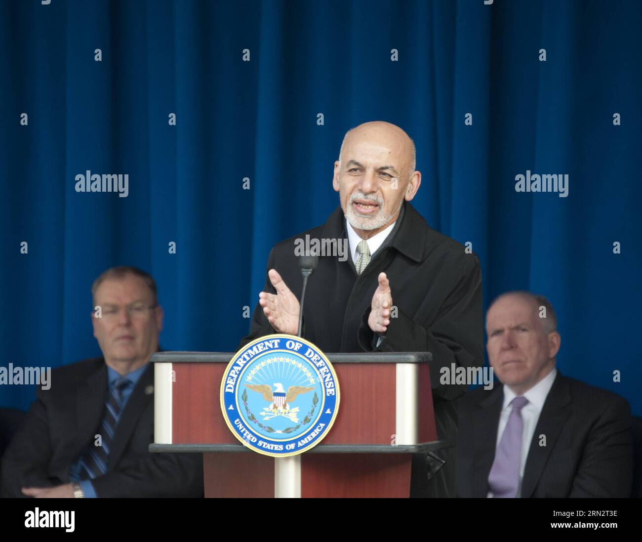 (150323) -- WASHINGTON D.C., March 23, 2015 -- Afghan President Ashraf Ghani speaks during an event to thank service members and veterans who have served in Afghanistan, in Pentagon, Washington D.C., the United States, March 23, 2015. ) U.S.-WASHINGTON D.C.-AFGHAN PRESIDENT-VISIT PatsyxLynch PUBLICATIONxNOTxINxCHN   Washington D C March 23 2015 Afghan President Ashraf Ghani Speaks during to Event to Thank Service Members and Veterans Who have served in Afghanistan in Pentagon Washington D C The United States March 23 2015 U S Washington D C Afghan President Visit  PUBLICATIONxNOTxINxCHN Stock Photo
