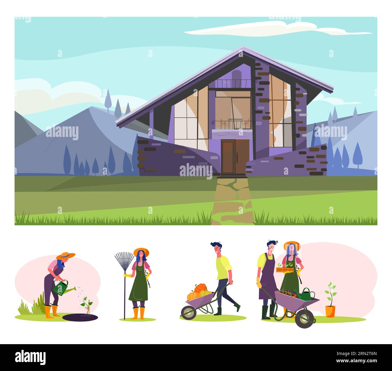 Cultivation flat vector illustration set Stock Vector Image & Art - Alamy