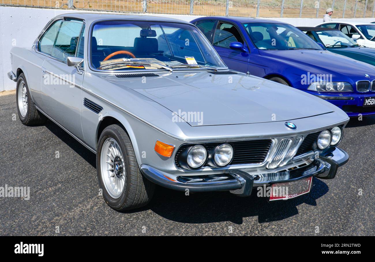 Classic Vintage BMW Coupe On Show Sunny Day Racetrack Melbourne ...