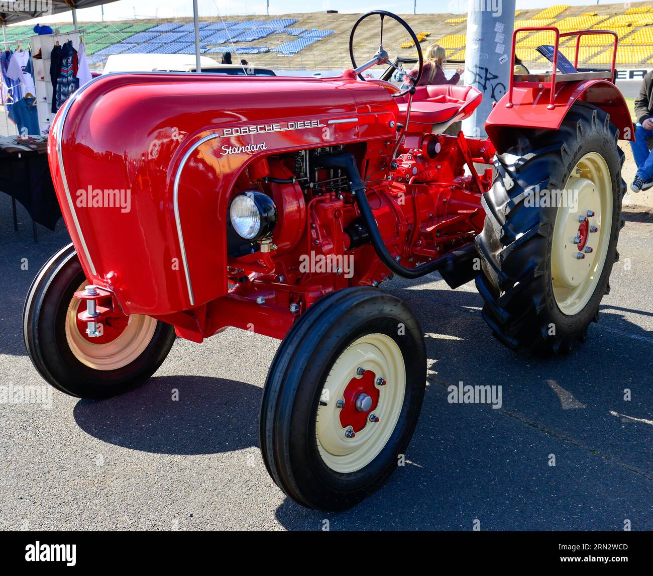 Porsche Vintage Industrial Diesel Tractor Red at Auto Show Shine