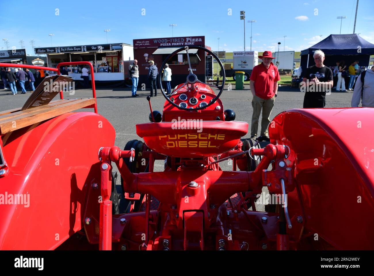 Porsche Vintage Industrial Diesel Tractor Red at Auto Show Shine