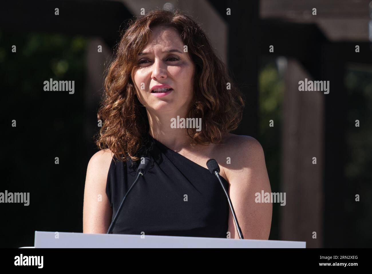 The president of the Community of Madrid, Isabel Díaz Ayuso , during an event that opens the political course of the PP, on August 31, 2023, Madrid, S Stock Photo