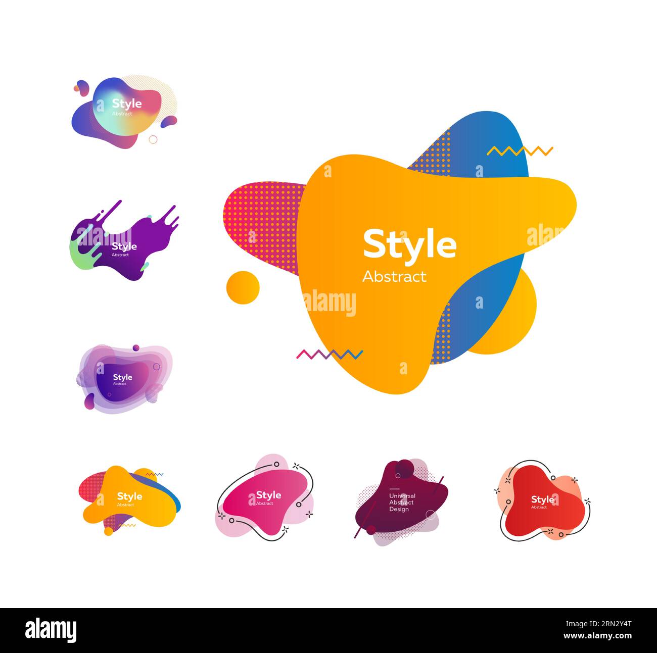 Soft fluid shapes with text sample Stock Vector