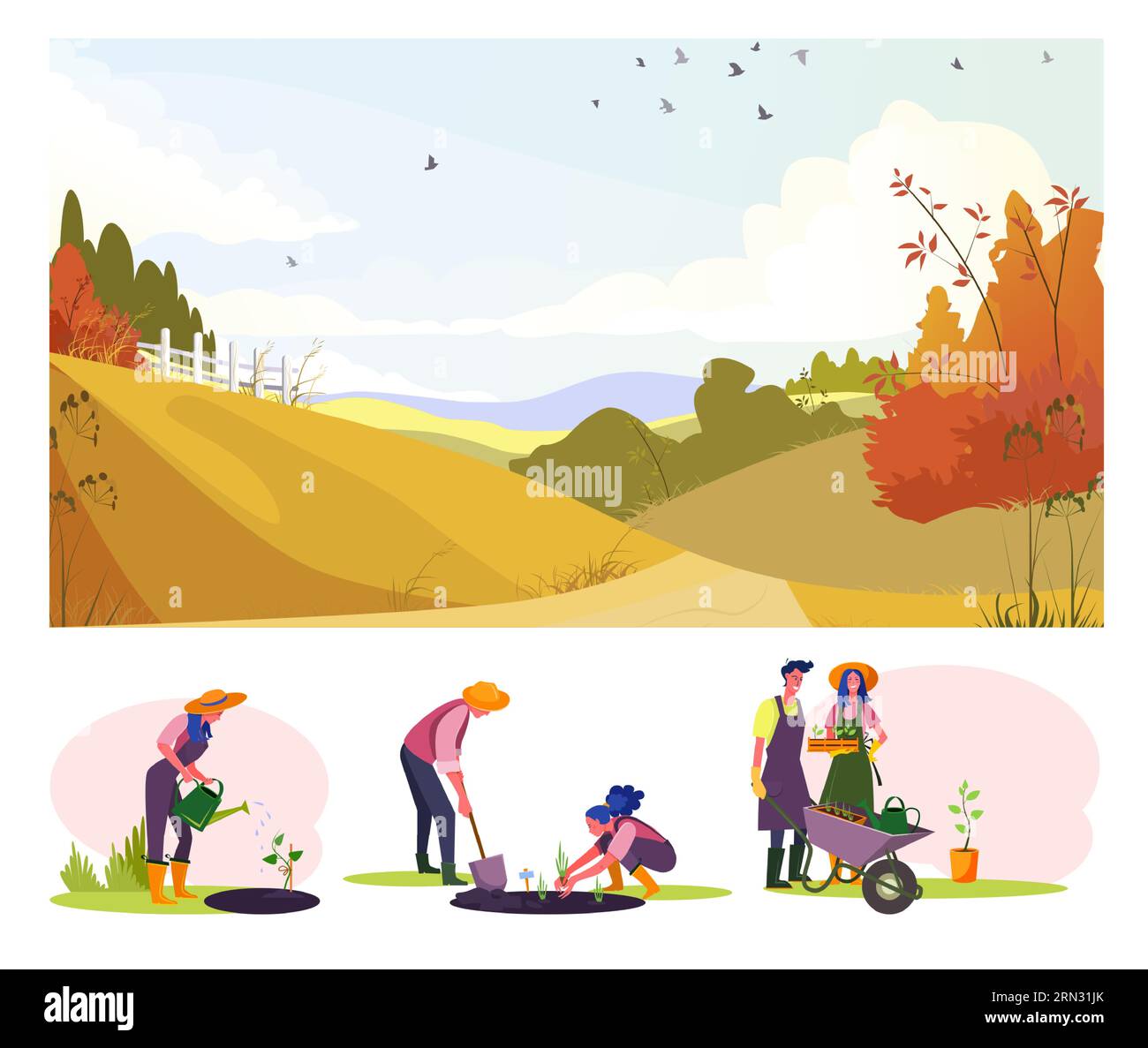 Agriculture flat vector illustration set Stock Vector Image & Art - Alamy