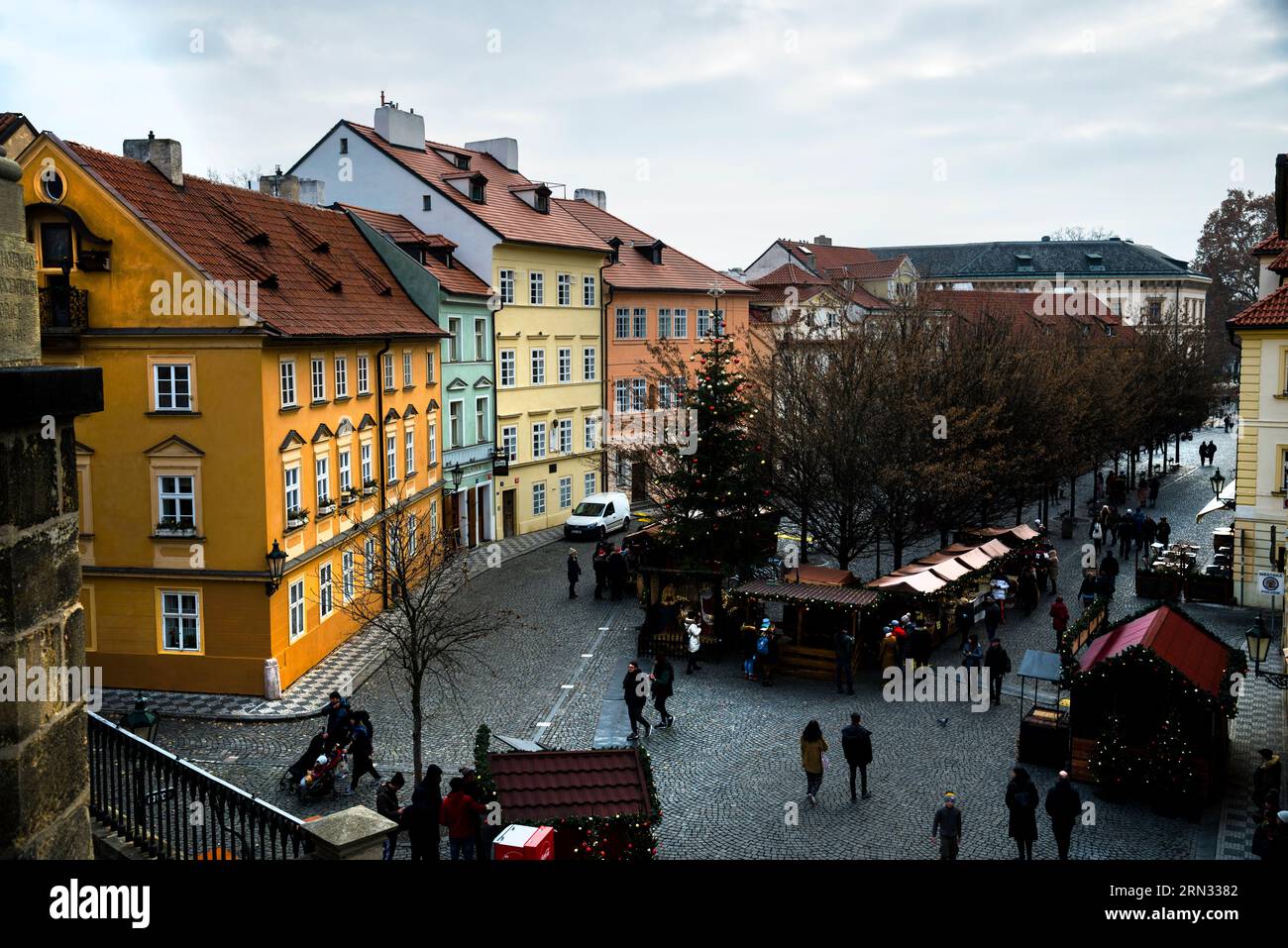 Na Kampa Square Square in Prague, Czech Republic. Stock Photo