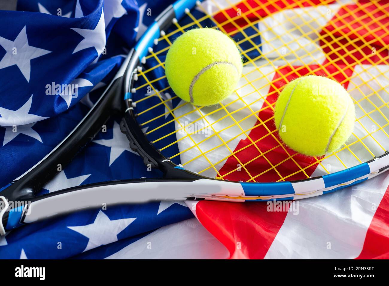 American flag with tennis rackets Stock Photo Alamy