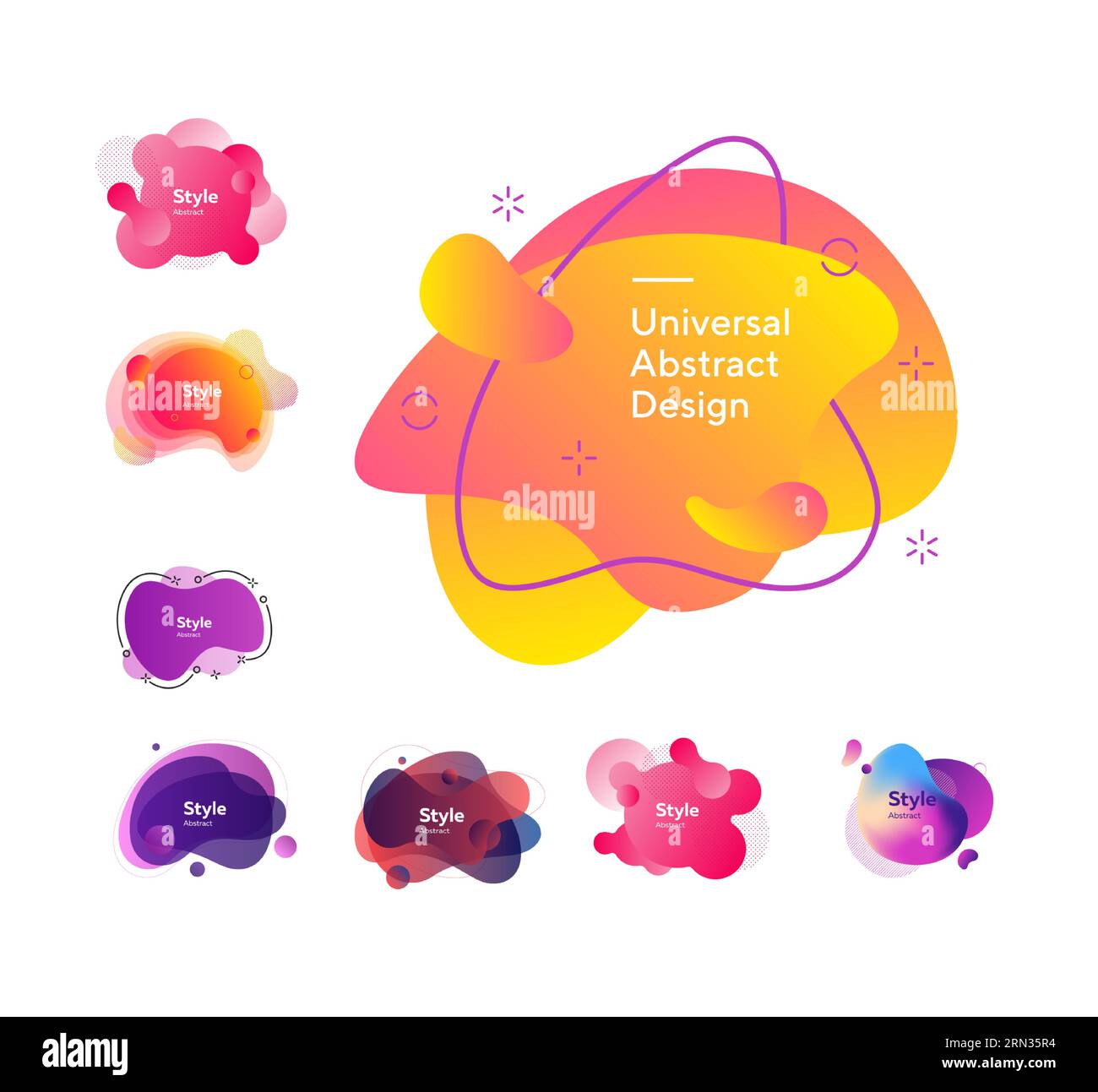 Neon multicolored abstract shapes set Stock Vector Image & Art - Alamy