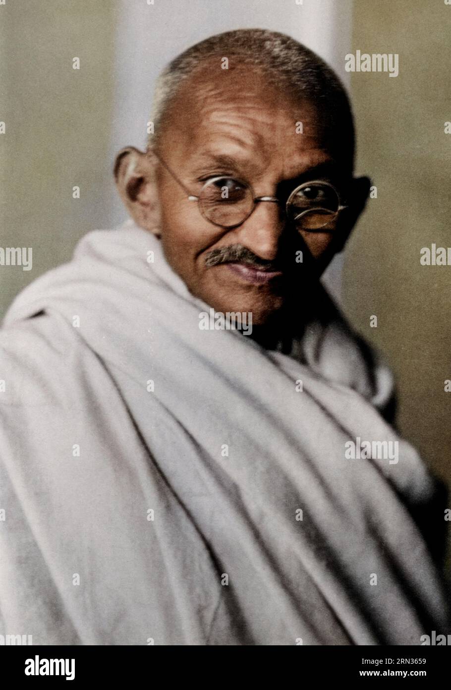 Studio photograph of Mohandas K. Gandhi, London, 1931. Stock Photo