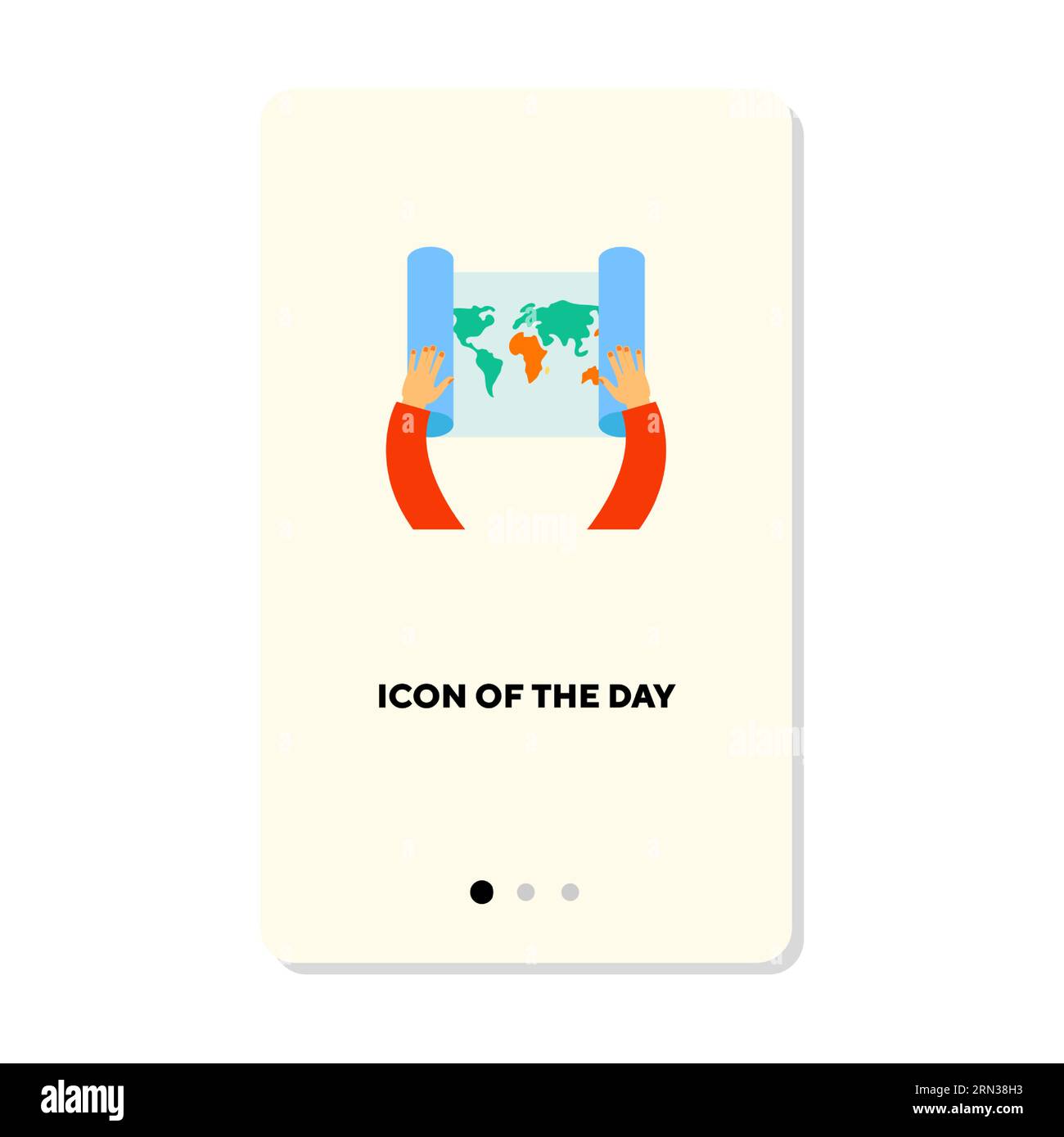 Hands holding paper world map flat vector icon Stock Vector Image & Art ...