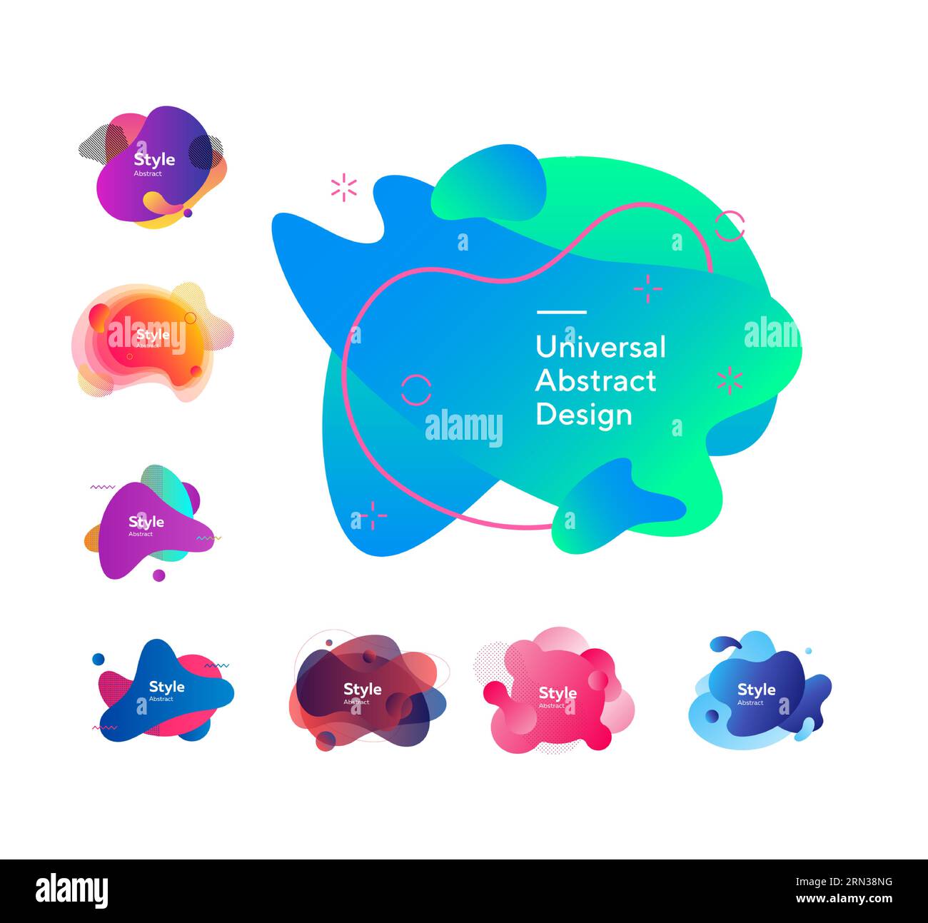 Set of abstract graphic elements with liquid shapes Stock Vector Image ...