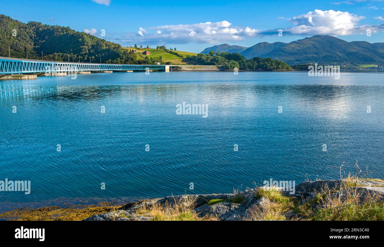 Norway, More Og Romsdal, Bergsøysund Bridge over Tingvolfjorden Stock ...