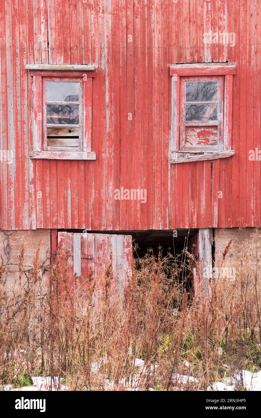 A rustic old farm building at the Northern end of The Lofoten Islands ...