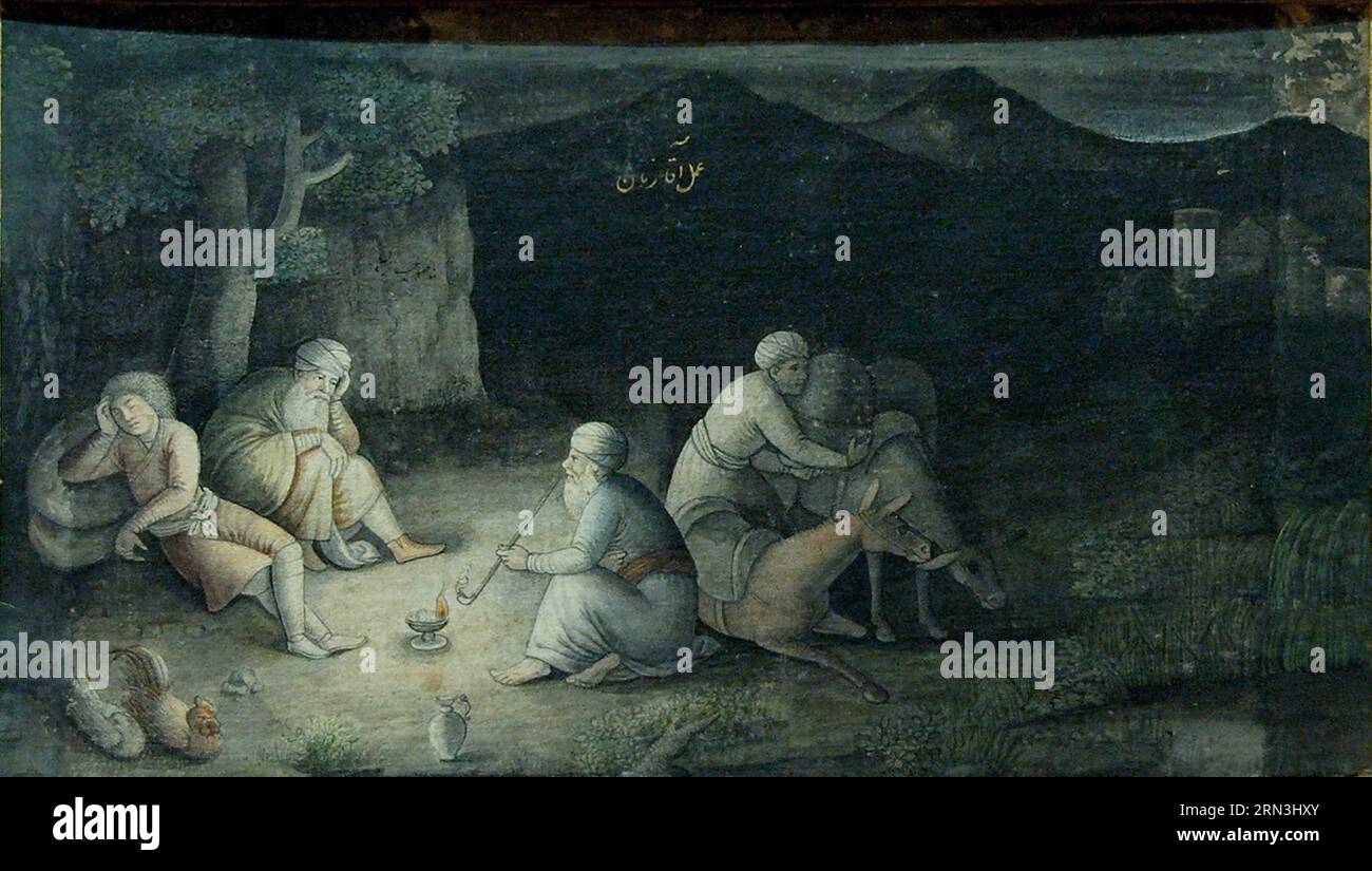 The Night Halt from 1660 until 1665 by Mohammad Zaman Stock Photo Alamy