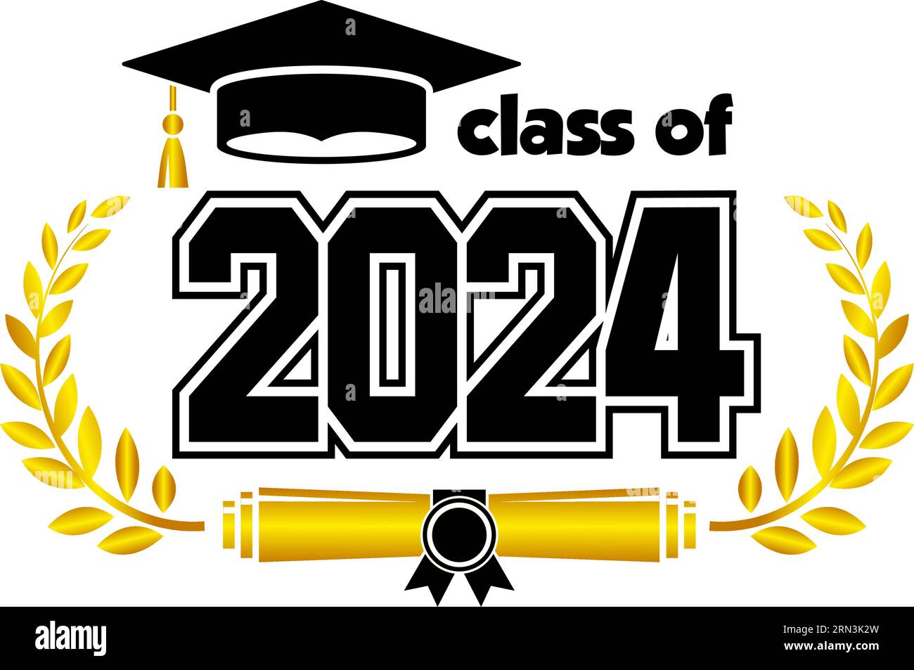 2024 class graduate. The concept of decorate congratulation for school