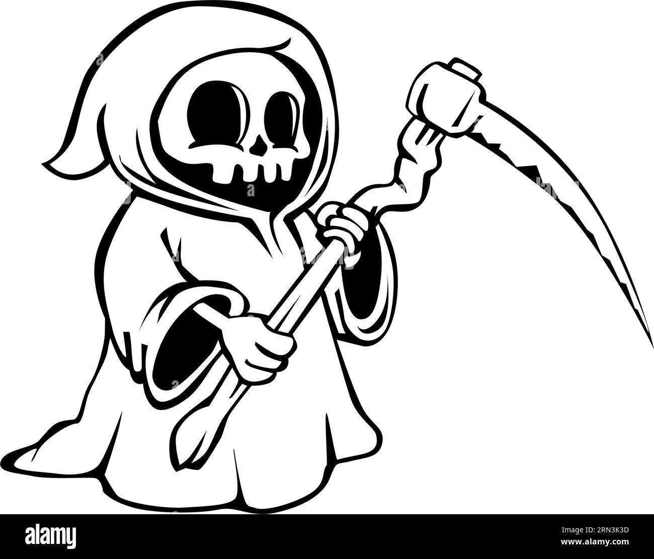 Death grim Reaper. Vector icon on transparent background Stock Vector